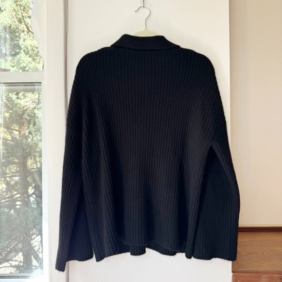 Reformation Fantino Cashmere Collared Cardigan Button Down Black Small - Picture 11 of 14